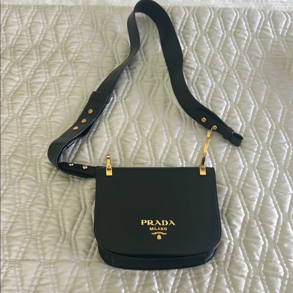 Authentic Prada Black Leather Crossbody
